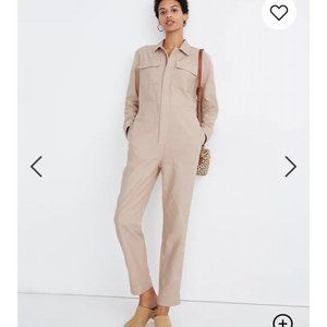 Petite Garment-Dyed Zip-Front Coverall